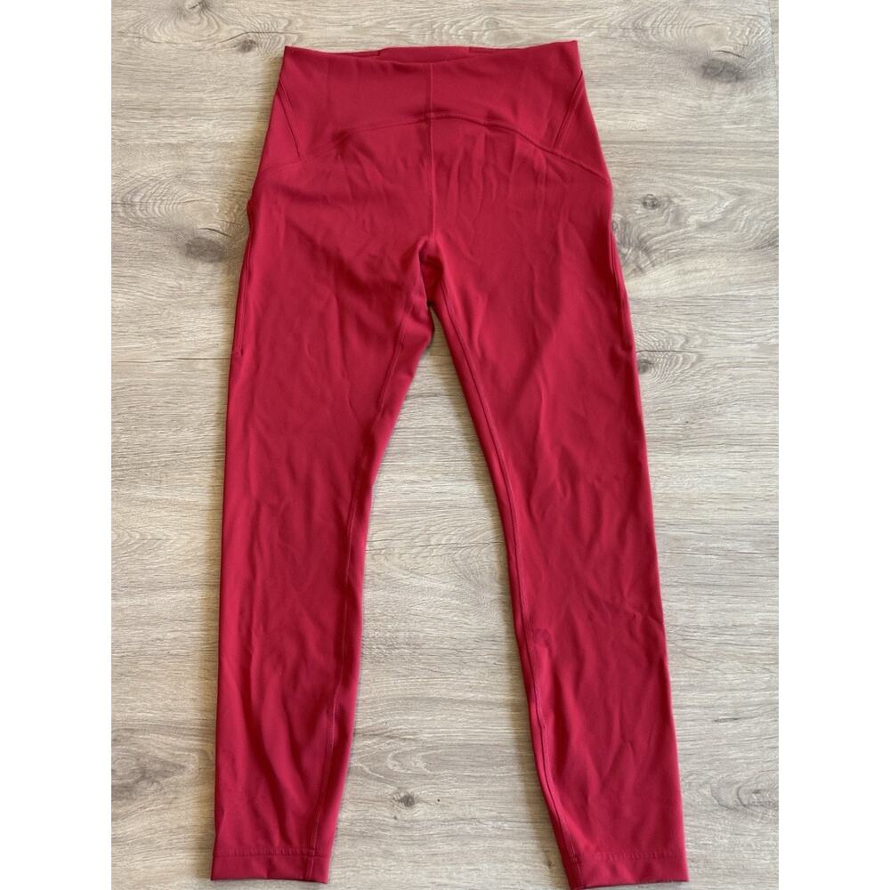 Lululemon Instill High Rise Tight Leggings Womens 6 Red Athleisure Workout